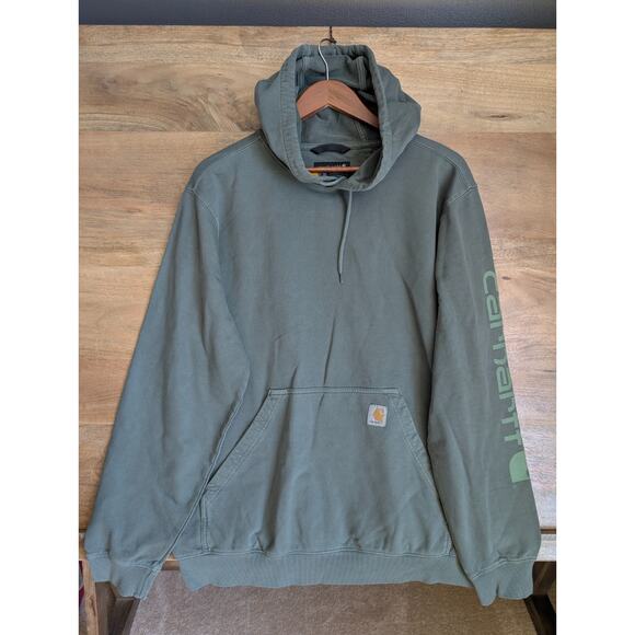 Carhartt Hoodie Mens Medium Green Relaxed Fit Midweight Garment Dyed 106253 NWT - Picture 1 of 5